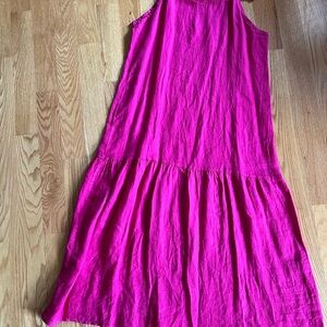 Vibrant Pink Sleeveless Maxi Dress